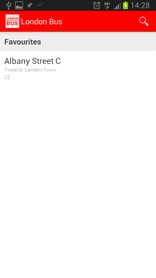 Screenshot of the application London Bus, Live bus status - #7