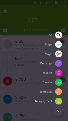 Screenshot of the application Wallet One - #2