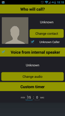 Screenshot of the application Fake incoming calls - #3