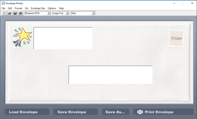 Screenshot of the application Envelope Printer - #1