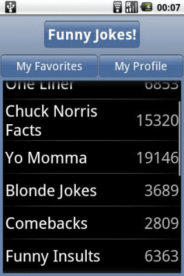 Screenshot of the application Funny Jokes - #1