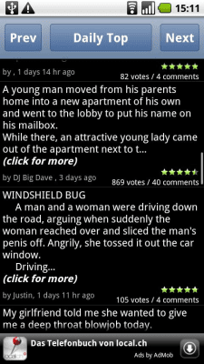 Screenshot of the application Dirty Jokes - #3