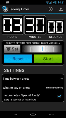 Screenshot of the application Talking Timer - #1