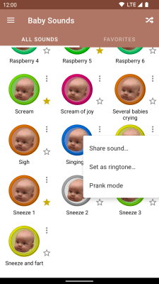 Screenshot of the application Baby Sounds - #2