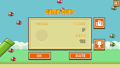 Screenshot of the application Flappy Pipe - #3