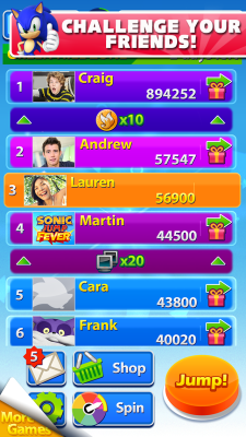 Screenshot of the application Sonic Jump Fever - #4