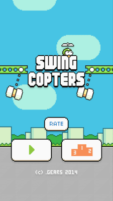 Screenshot of the application Swing Copters - #1