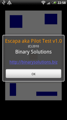 Screenshot of the application Escapa aka Pilot Test - #2