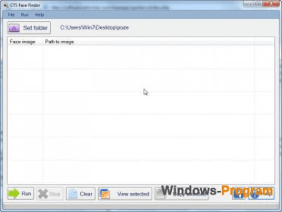 Screenshot of the application CTSFaceFinder - #1