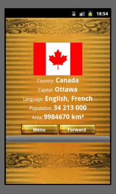 Screenshot of the application Capital Flags Country Quiz - #3