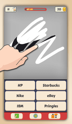 Screenshot of the application Scratch That Logo Quiz - #1