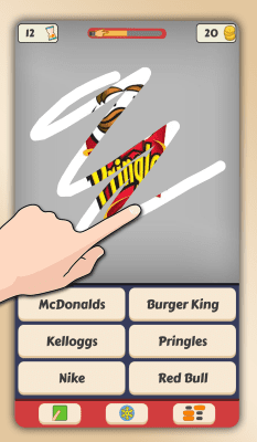 Screenshot of the application Scratch That Logo Quiz - #5