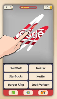 Screenshot of the application Scratch That Logo Quiz - #8