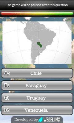 Screenshot of the application Geography - Quiz - #3