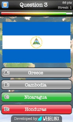 Screenshot of the application Geography - Quiz - #4