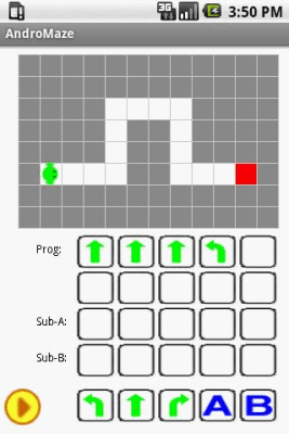 Screenshot of the application AndroMaze - #1