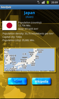 Screenshot of the application Geo Quiz - #8