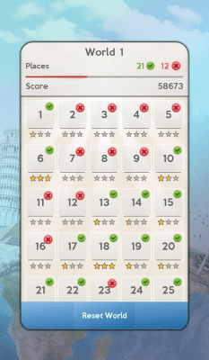 Screenshot of the application Scratch That Place Quiz - #6