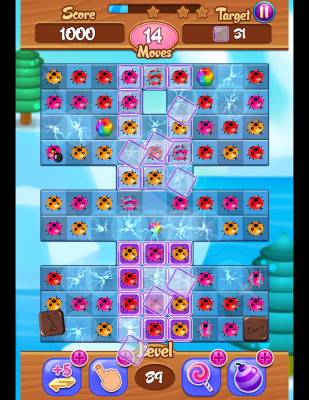 Screenshot of the application Ladybug Three in a Row Kids Adventure - #7