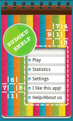 Screenshot of the application Sudoku Shelf - #1