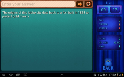 Screenshot of the application Jeopardy! Quiz - #3