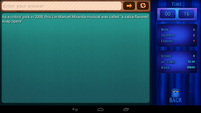 Screenshot of the application Jeopardy! Quiz - #7