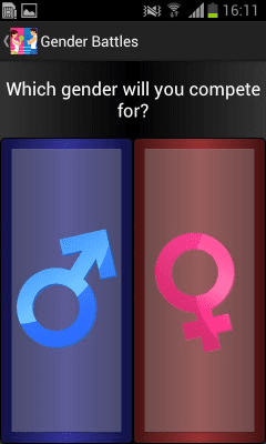 Screenshot of the application Gender Battle - #1