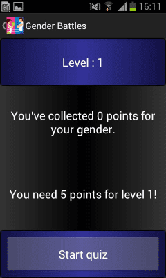 Screenshot of the application Gender Battle - #2