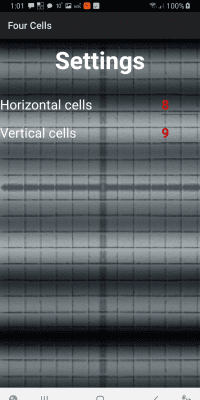 Screenshot of the application Four Cells (Lights Out) - #6
