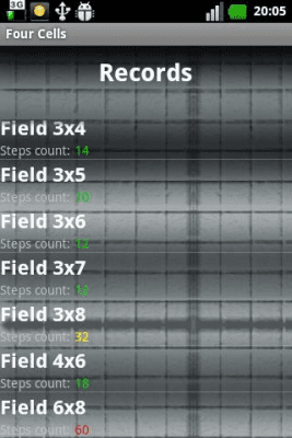 Screenshot of the application Four Cells (Lights Out) - #7