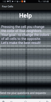 Screenshot of the application Four Cells (Lights Out) - #8