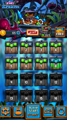 Screenshot of the application Jewel Kraken: Match3 puzzle - #4