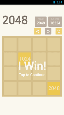 Screenshot of the application 2048 - #5