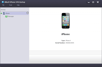 Screenshot of the application Xilisoft iPhone SMS Backup - #1