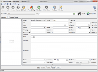 Screenshot of the application Readerware - #3