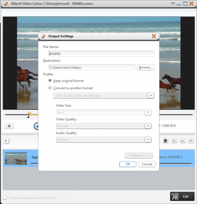 Screenshot of the application Xilisoft Video Cutter 2 - #3