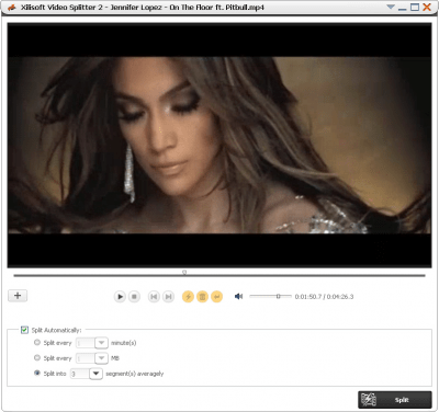 Screenshot of the application Xilisoft Video Splitter 2 - #1