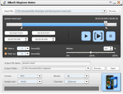 Screenshot of the application Xilisoft Ringtone Maker - #1