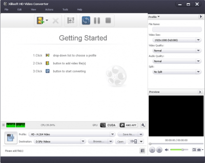 Screenshot of the application Xilisoft HD Video Converter - #1