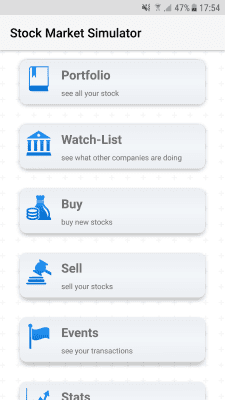 Screenshot of the application The Game of Stocks - #1