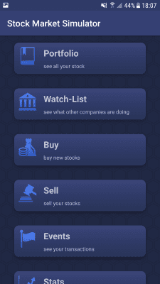 Screenshot of the application The Game of Stocks - #3
