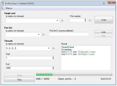 Screenshot of the application EnScanPort - #4