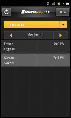 Screenshot of the application ScoreMobile FC - #5
