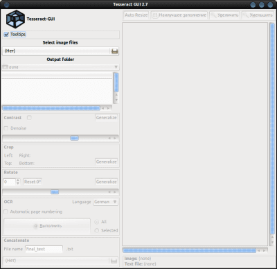 Screenshot of the application Tesseract - #1