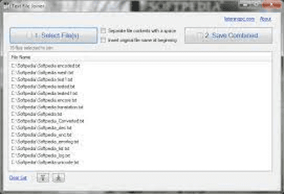 Screenshot of the application Text File Joiner - #1