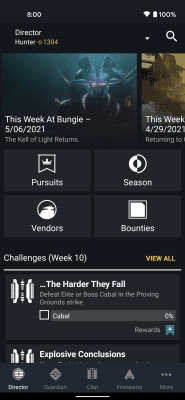 Screenshot of the application Destiny 2 Companion - #3