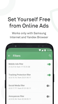 Screenshot of the application AdGuard Content Blocker: Samsung and Yandex Browser - #1