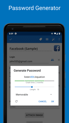 Screenshot of the application SafeInCloud Password Manager - #7