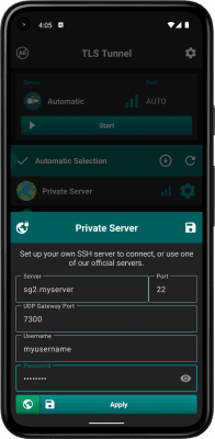 Screenshot of the application TLS Tunnel - #5