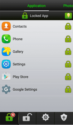 Screenshot of the application Lock on applications - #1